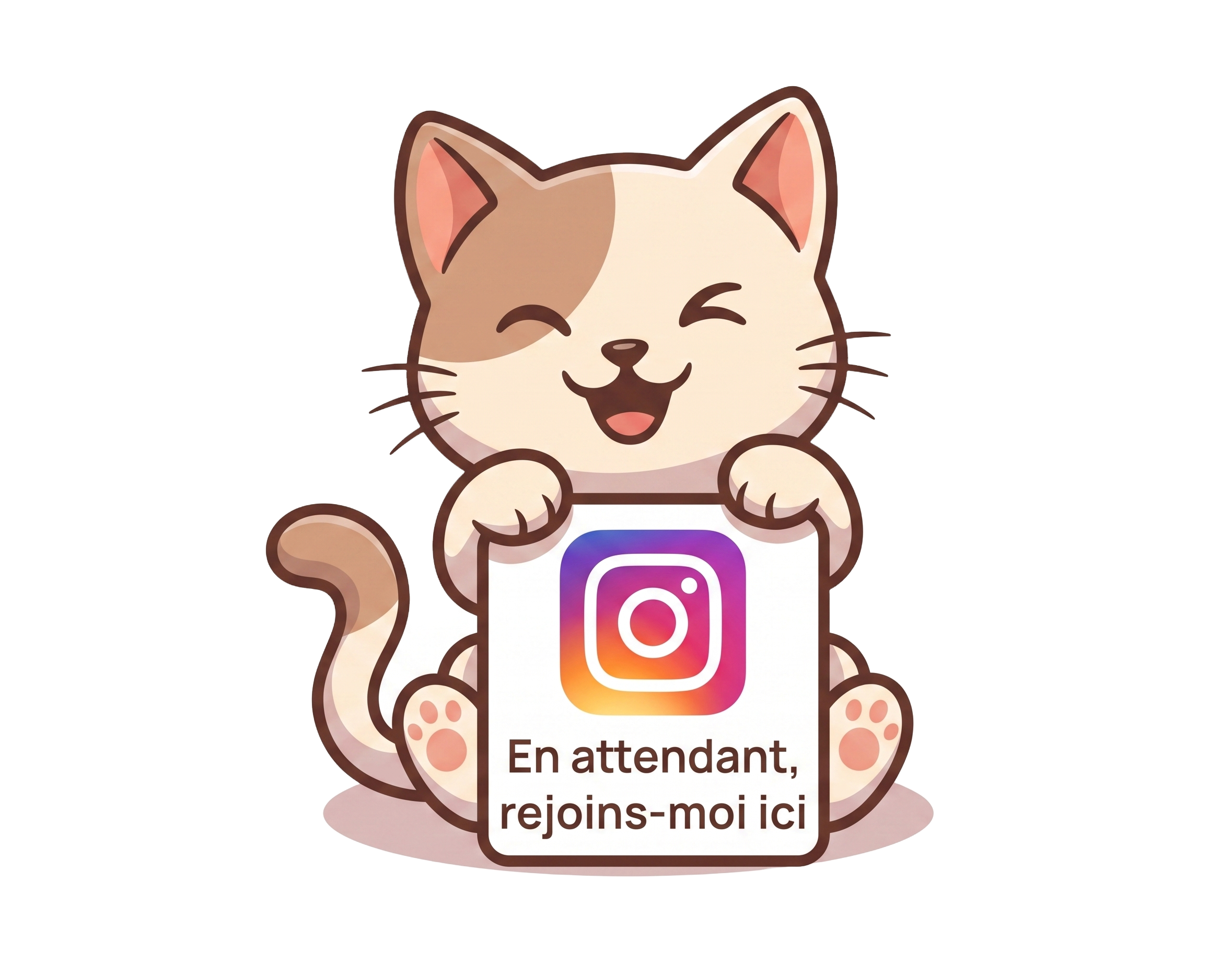Illustration d'un chat invitant à rejoindre Laura Scholer sur Instagram