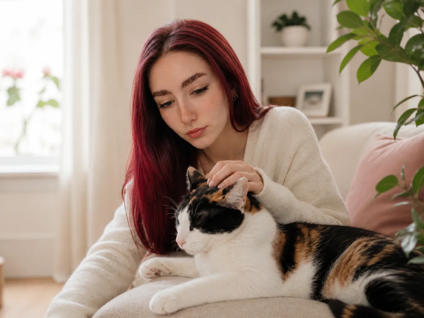 Laura Scholer lors d'une visite à domicile pour chat à Algrange