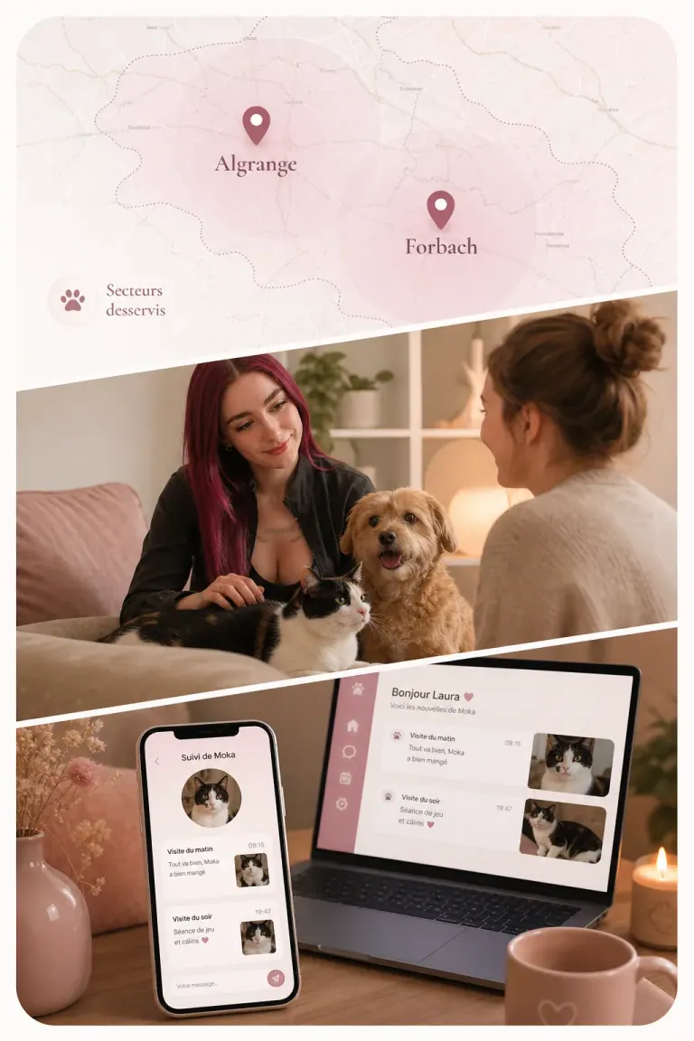 Zone d'intervention pet sitting à Algrange et Forbach avec suivi client